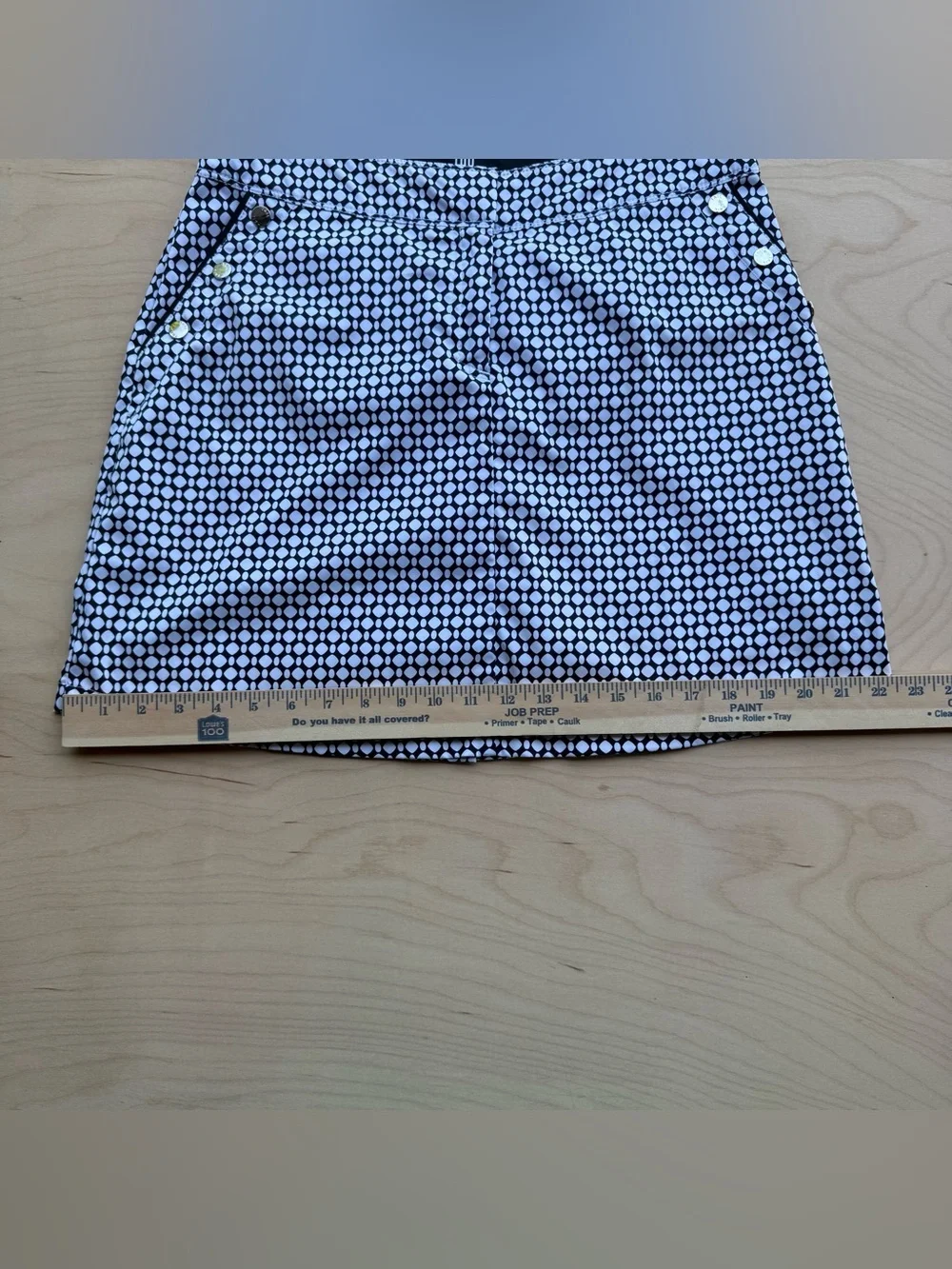 Tail Women's Golf Skort Black White Geometric Print Athletic Tennis Skirt size 6